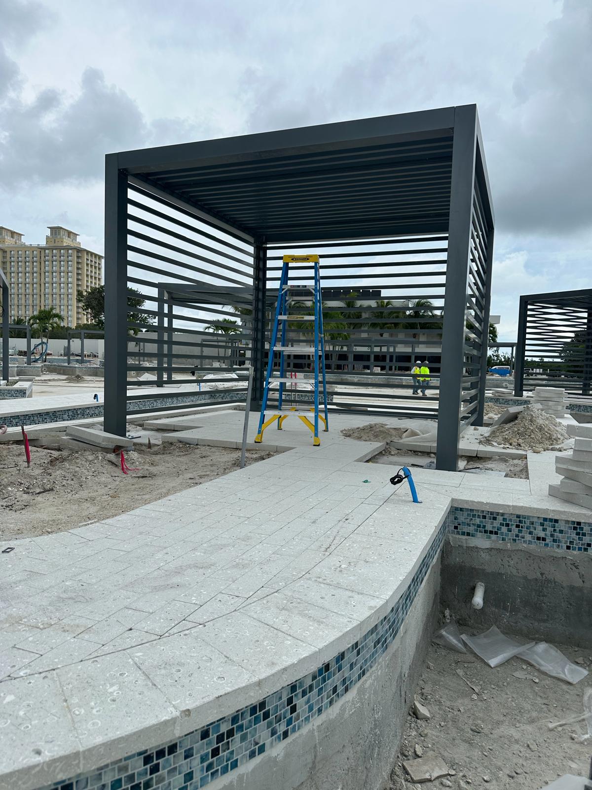 Front view of a custom cabana at The Ritz-Carlton in Estero