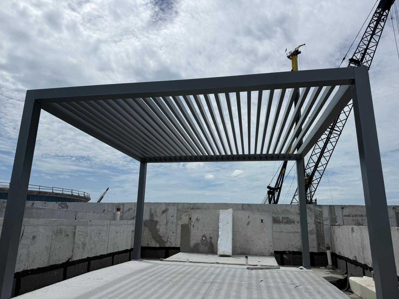 Architectural trellis structure at The Ritz-Carlton in Estero