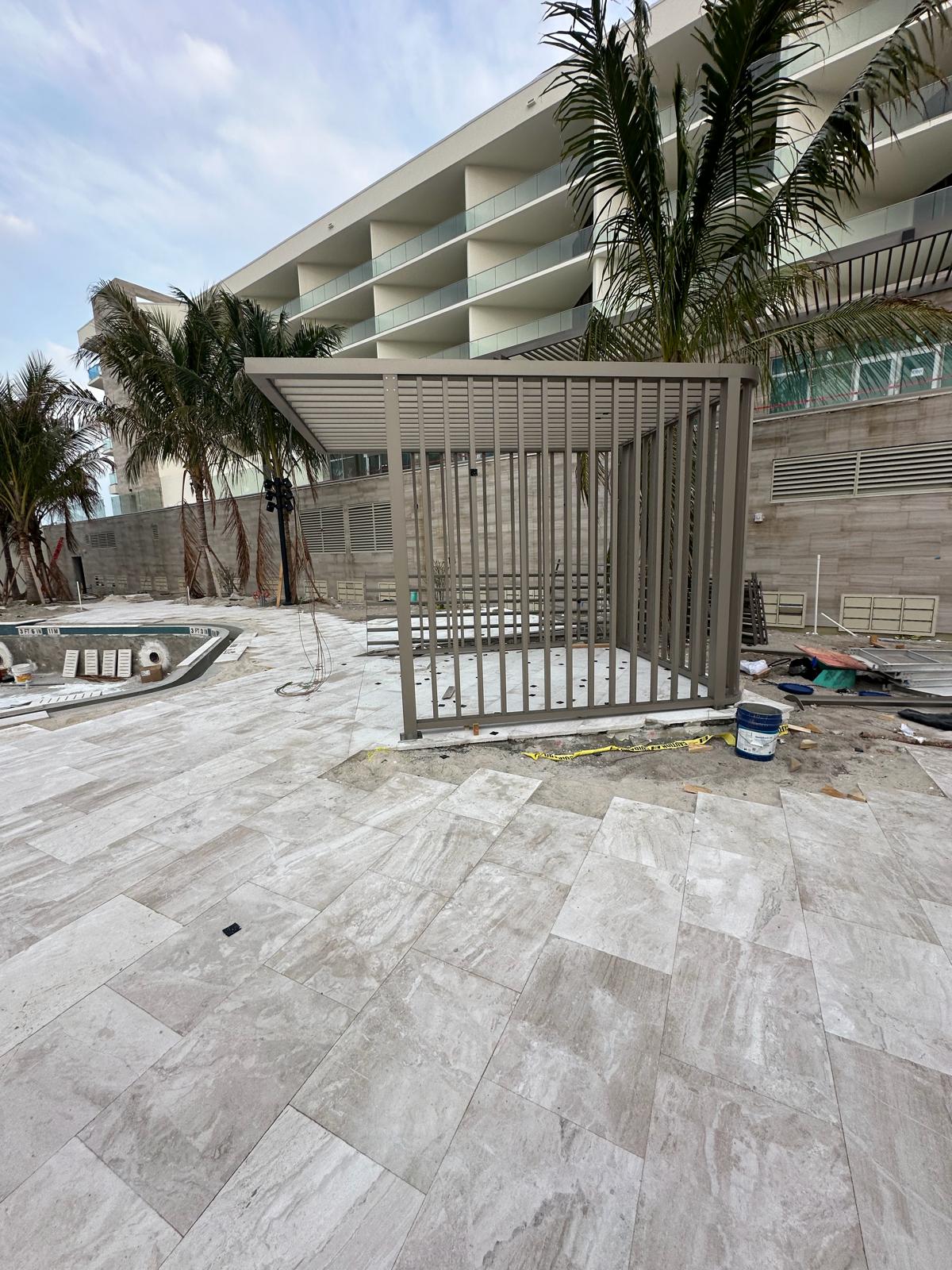 Custom cabana enclosure at the St. Regis Resort in Longboat Key
